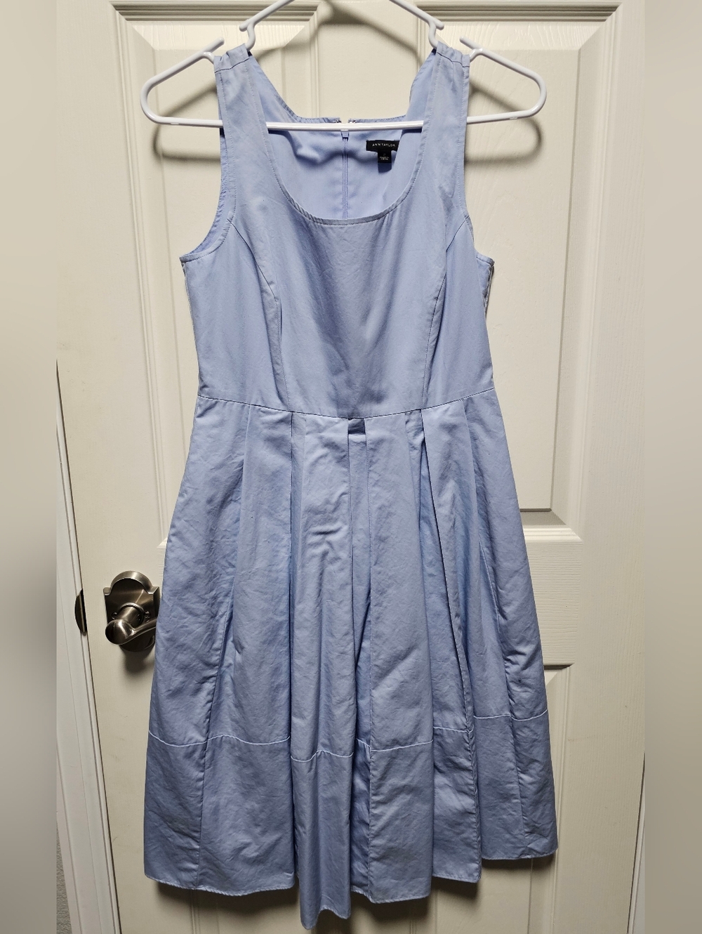 Ann Taylor Women's Light Blue Pleated A-Line Dress - Size 2
